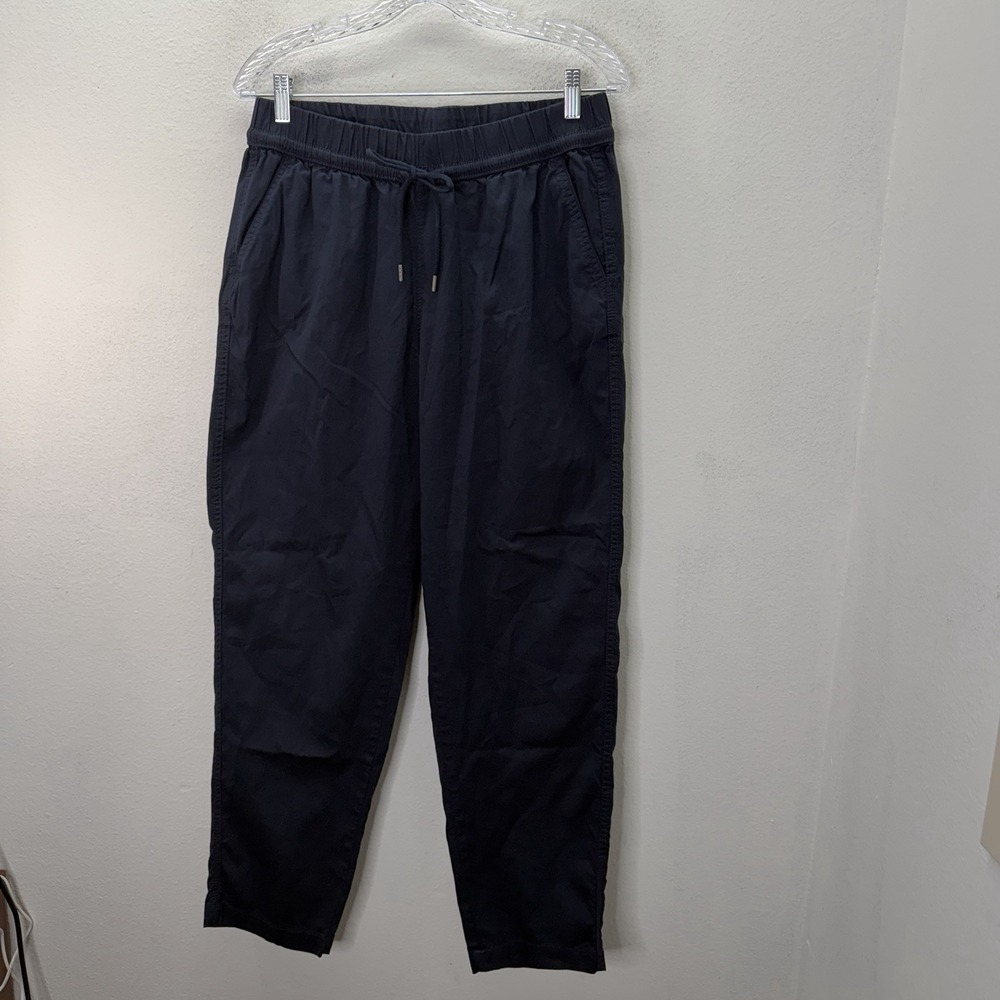 Pact 100% Organic Cotton Tapered Pants Sz L Navy Blue  Drawstring Stretch
